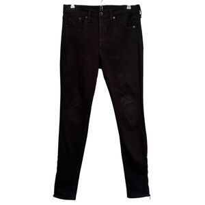 Rag & Bone black high waisted jeans with ankle zipper in Equestrian, size 29